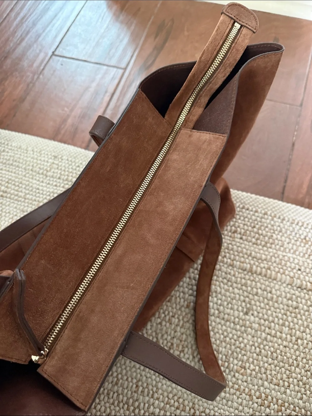 Sezane Brown Suede Tote Bag - Picture 8 of 8